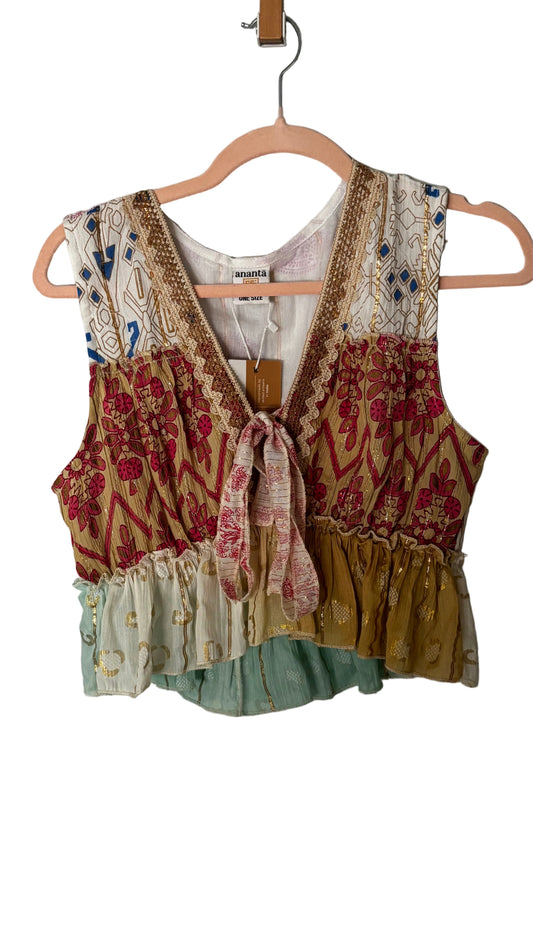Eclectic Oasis 2-Piece Set | Mixed Print Maxi Skirt & Tie-Front Top
