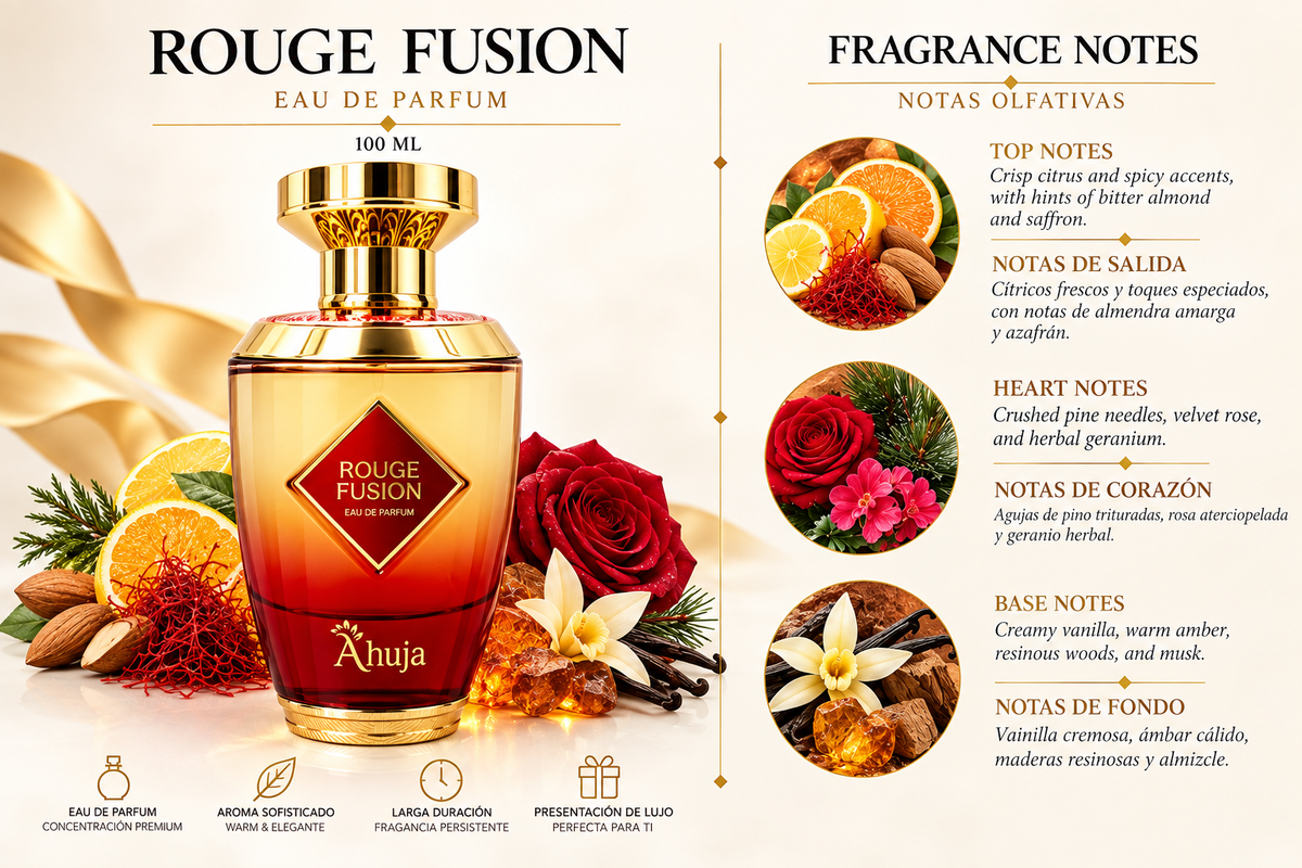 Ahuja Rouge Fusion Eau de Parfum – 3.4 fl oz / 100 ml