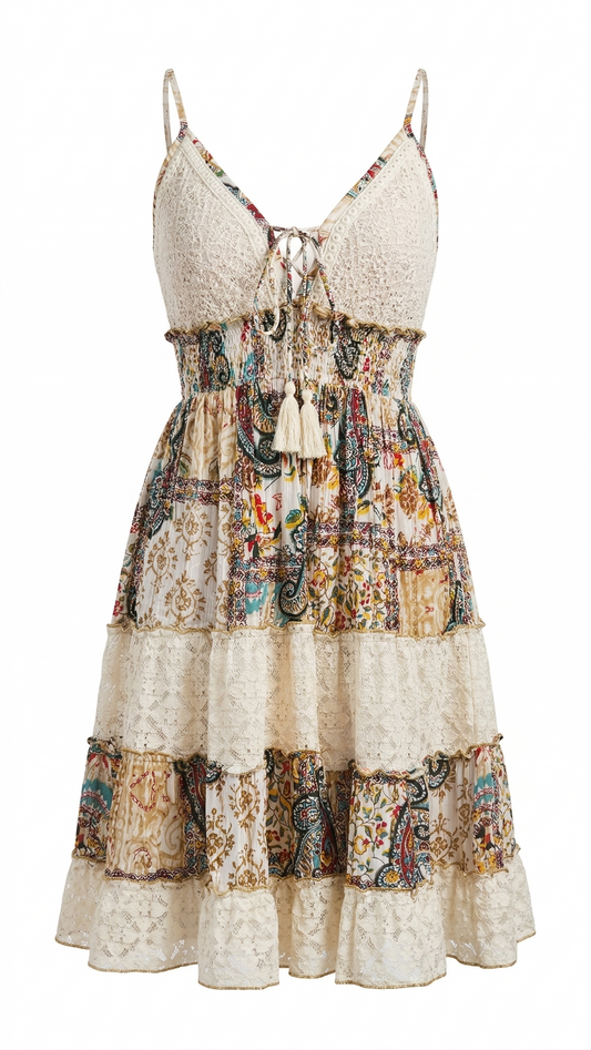 Amber Mosaic' Short Boho Dress ✨