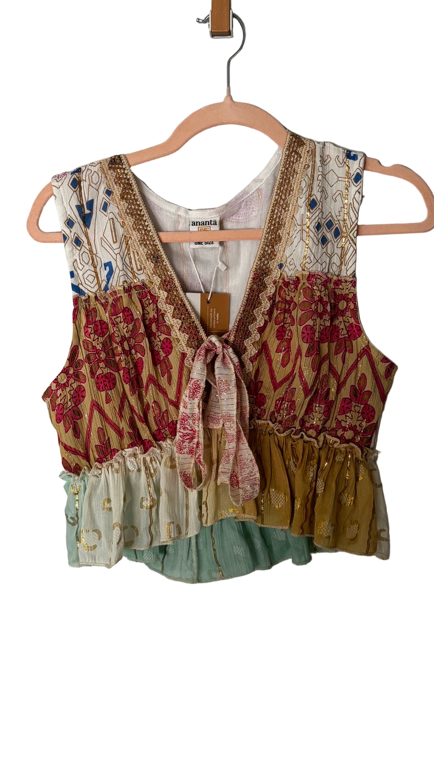 Eclectic Oasis 2-Piece Set | Mixed Print Maxi Skirt & Tie-Front Top