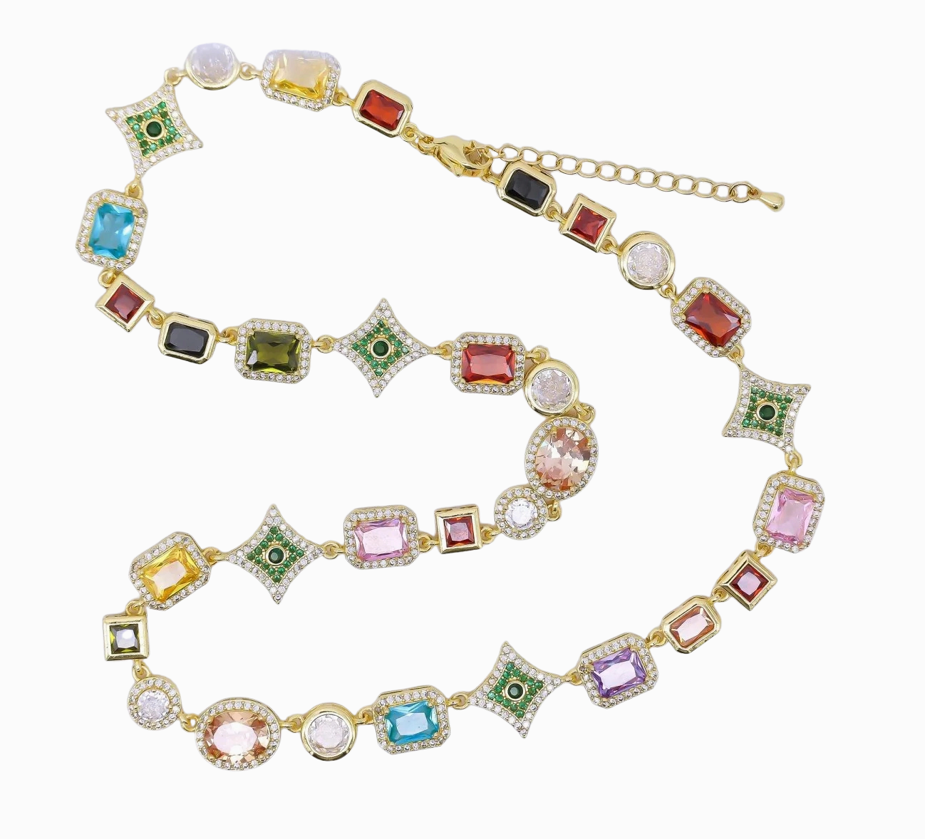 "The Royal Treasure" – Premium Multicolor Zirconia Necklace