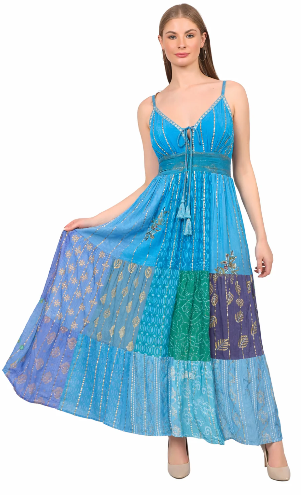 Azure Boho Maxi Dress - Amber Collection